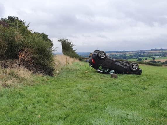 The crashed car in Dewsbury (Picture by West Yorkshire Police)