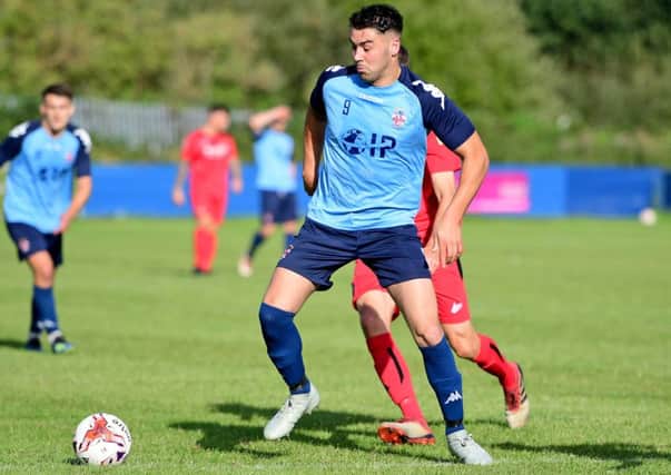 Liversedge striker Joe Walton scored three goals in the final 10 minutes as his side sealed a 4-2 win away to AFC Mansfield in the Northern Counties East League Premier Division last Saturday. Picture: Paul Butterfield