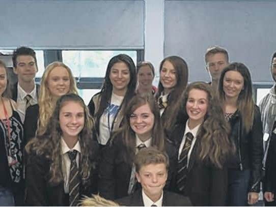 Caitlin Cole (far left) during her time studying at Heckmondwike Grammar School Sixth Form