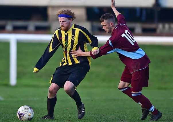 Lewis Collinson maintaiend his fine scoring run as he was on target in Norristhorpes 3-2 victory over Morley Town Reserves, which maintains their promotion challenge in Yorkshire Amateur League Division Two. Picture: Paul Butterfield