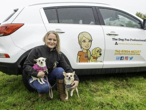 Batley resident Emma Garner started her own dog poo picking business. Photo by Allan McKenzie.