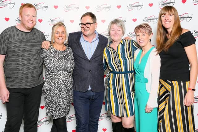 Awards: Slimming World Consultants from Dewsbury, Batley and Birstall are pictured with Alan Carr.