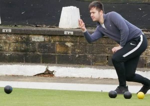 Joe Cranston in action during his win in the latest Spen Winter Sweep bowls competition.