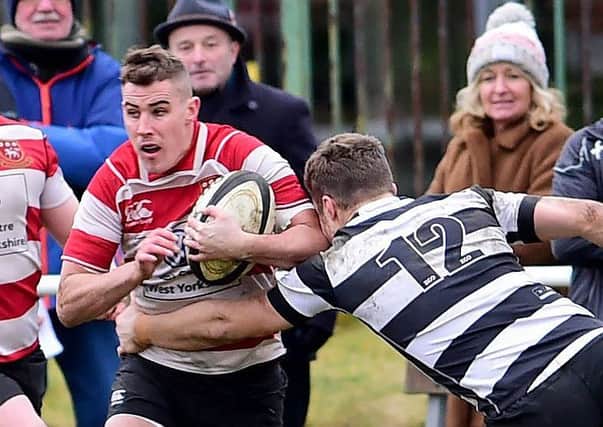 Mikey Hayward bagged two tries  taking his tally to 16 for the season  but it wasnt enough to prevent Cleckheaton suffering a first defeat in seven matches at the hands of lowly West Hartlepool last Saturday.