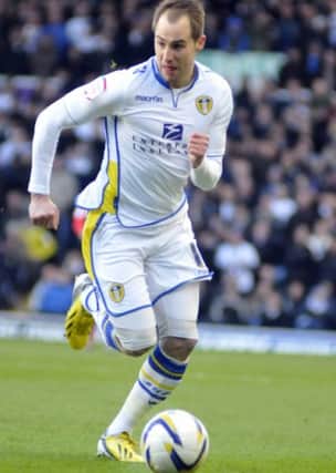 Luke Varney, who could not score for Leeds United at Middlesbrough.