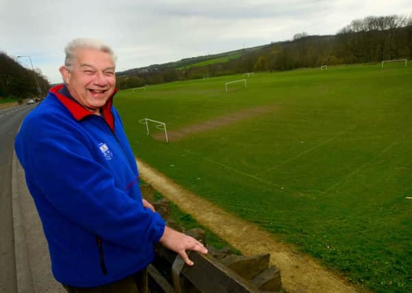 Battyeford Sporting Club president Keith Johnson celebrating after fields the club uses were given protected status under a Queen's jubilee Fields In Trust scheme. (D534B316)