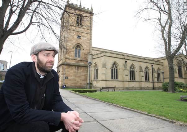 Tom Hiney at Dewsbury Minster after he announced plans for Yorkshire Day celebration in August.