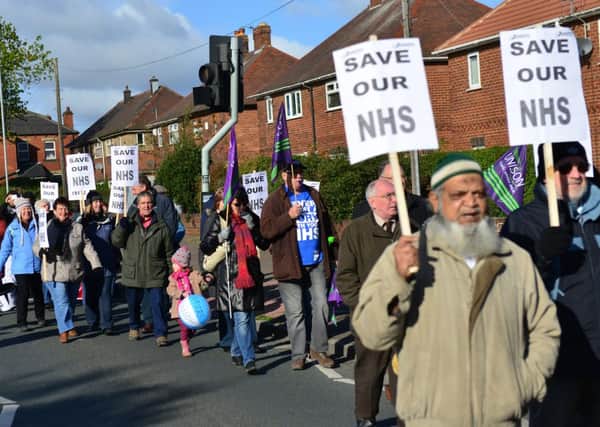 A Save Our Local Hospital Services demonstration at Dewsbury Hospital last year.