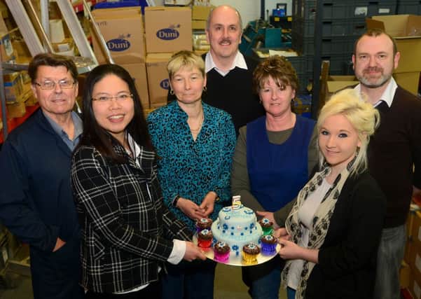 NJ Products Limited  is celebrating its fifth birthday. Brian Sanderson, Shan Zhao, Lesley and Myron Matejczuk, June Gath, Charlotte Butterfield and Alan Tomlinson. (D522A318)
