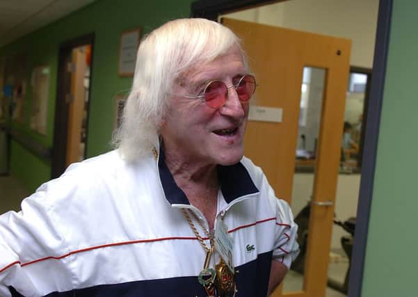 ABUSE Jimmy Savile at the Spinal Injuries Centre at Pinderfields Hospital. He had close connections with several hospitals in West Yorkshire.