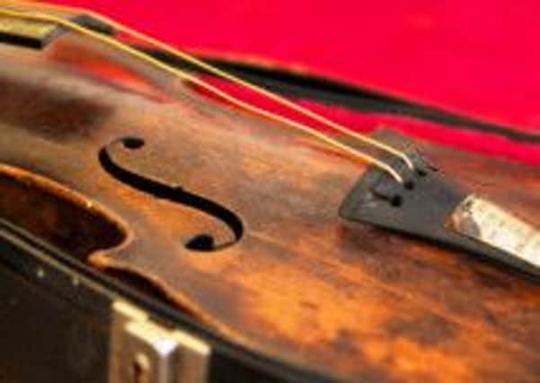 A close-up of the violin.