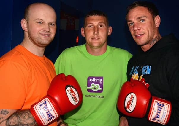 Jordan Barnett, Paul Charlton and Jordan Schofield who are organising charity boxing matches to raise money for Asthma UK. (d624a322)