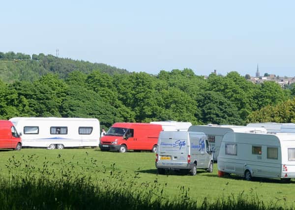 Travellers at Westborough High School fields. (d614c324)