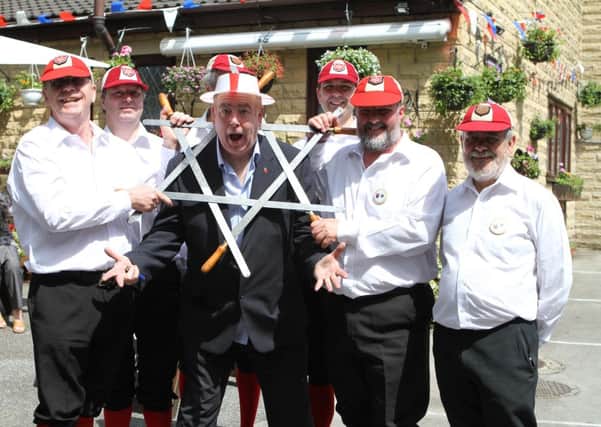 Mirfield Coronation Festival of Dance. Landlord and dance troupe at the Old Colonial