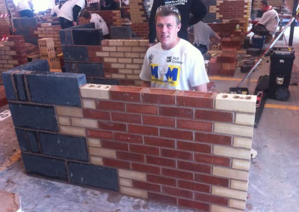 Tom Charlesworth, who came second in the new entrant category at the Yorkshire section of the Guild of Bricklayers competition.