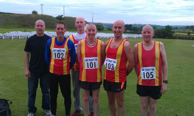 Spen AC runners from the Otley 10 mile race:L-R Antony Bradford, Martin Hall, Gerard Skippins, Kevin Ogden, Neil Barker, Ian Ogden.