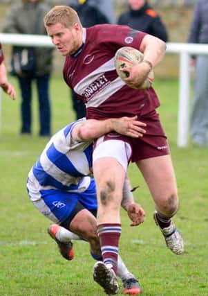 Rugby League - Thornhill Trojans v Sharlston Rovers (blue). Thornhill's Richard Bostock. (D518L316)