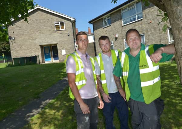 GOOD WORK Apprentices Daniel Blackburn and Liam Bowness with team leader Glen Sykes. (d431b324)