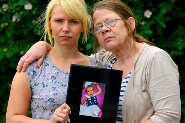 Vicky Rogers' daughter (Summer) died last year while in the care of her and her then boyfriend. No charges have been brought in the case and Vicky wants to clear her name. She is with her mum Susan. (D578A328)