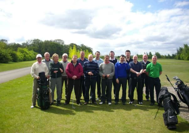 TEEING OFF Some of the golfers who will take part in a charity event at Hanging Heaton Golf Club in aid of Kirkwood Hospice and Marys Wish.