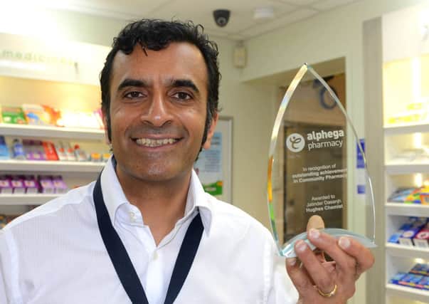 Jatinder Dasanjh,  owner of Hughes Chemist, has won the Alphega Pharmacy Regional Award for his contribution to pharmacy.  (d623b331)