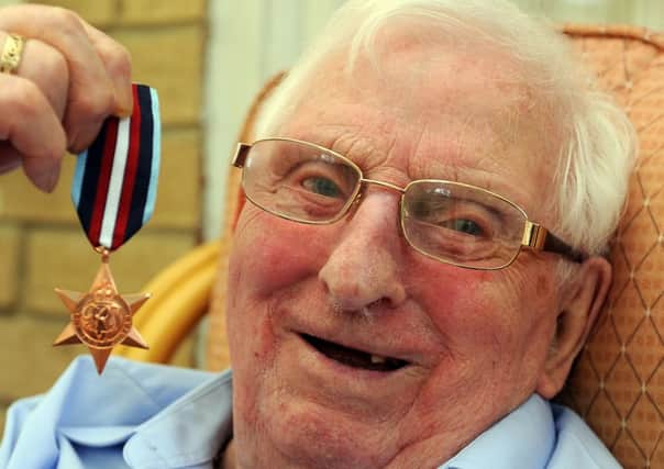Arctic Convoy veteran Robert Blackman, 94, who recieved his Arctic Convoy medal by his family at Vicarage House Care Home.