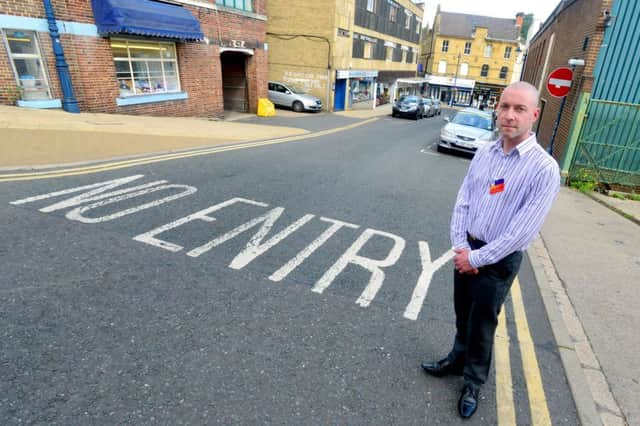 Dean Mitchell from Sense has raised concerns about traffic going the wrong way down a one way street on Northgate in Dewsbury. (D533C334)