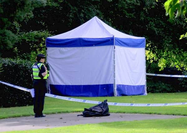 Police at Crow Nest Park, Dewsbury, on Saturday September 7, after reports of a serious sexual assault.