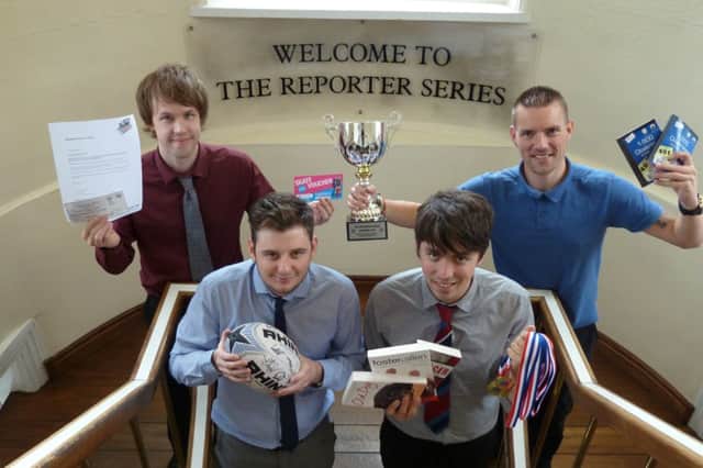 Joe Cooper, Mike Muncaster, Richard Beecham and Jake Oakley with some of the prizes.