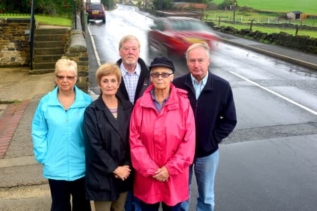 Joan Hemingway, Gail Auty, Marlene Chambers, Richard Auty and James Bland are calling for traffic calming measures in Upper Hopton. (D552A338)