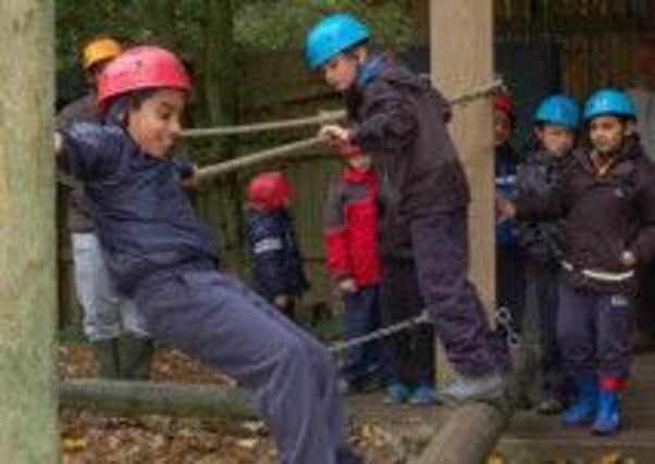 The new Scout group enjoys the launch day at Fan Wood.