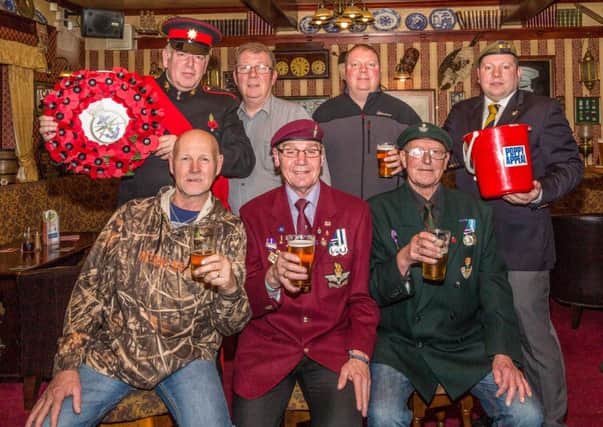Bosuns Brewery have produced two beers to raise funds for the Poppy Appeal, which will be on sale at the Old Colonial, Mirfield.

Pictured on the back row, from left: Tim Wood (Old Colonial Landlord); Grahame Andrews Snr (Bosuns Brewer); Grahame Andrews Jnr (Bosuns Brewery); Sean Guy (Royal British Legion Mirfield Branch).
Front row from left: Three Mirfield Royal British Legion Veterans: Derek Luke, Mick Webber and Chucky Damen.