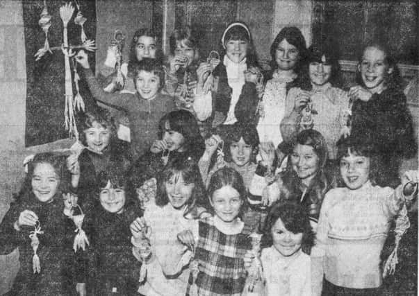 Carlinghow Primary School pupils with their corn dollies