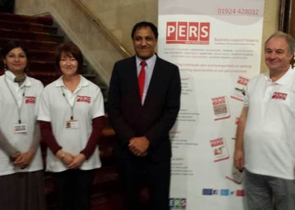 RELEASING POTENTIAL PERS development officers Iram Hussain, Debra Johnson and Dave Wears with Coun Masood Ahmed.