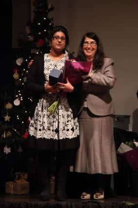PRIZE WINNER Sumayyah Batha won the prize for overall achievement. With executive headteacher Jackie Eames.