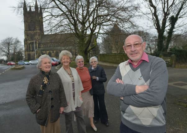 FEBRUARY 2013 Brian Hardwick, the first man to join the Mirfield branch of the Mothers Union, with members Katie Graham, Pat Wilding, Barbara Hardwick, and Hilda Longstaff. (d408a308)