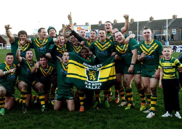 Hunslet Old Boys celebrate their Yorkshire Cup final victory