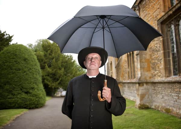 FAMOUS FATHER Mark Williams as Father Brown.