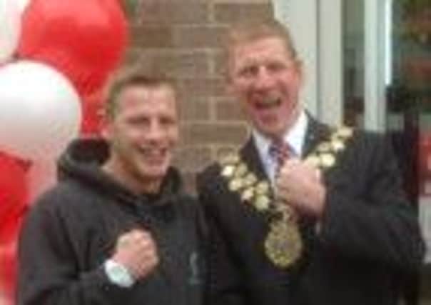 Gary Sykes and Mayor of Kirklees, Coun Martyn Bolt opened the new Ladbrokes shop in Dewsbury town centre.