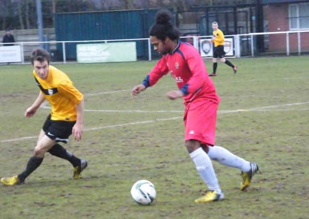 Jerome White in action for Liversedge at Worksop.