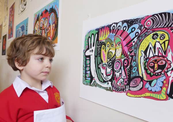 Children from Old Bank School visit the Fabric Lenny exhibtition at Creative Arts Hub, Mirfield
