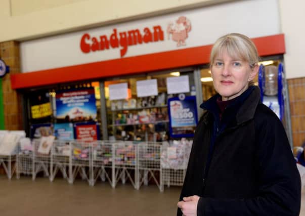Manager Karen Lawson outside Candyman, which will close in March.