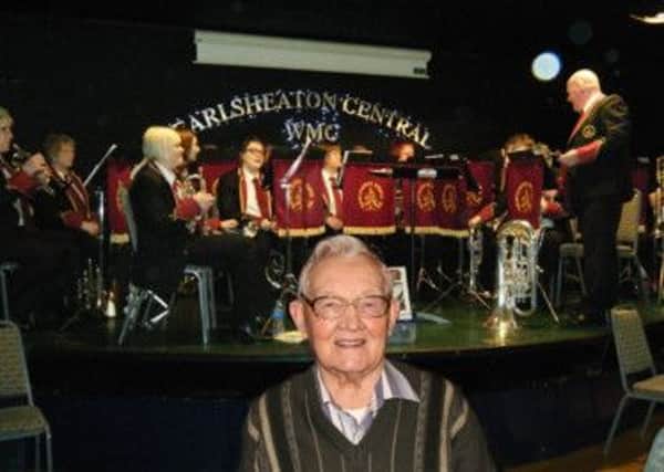 BIRTHDAY BOY Gawthorpe Brass Band provided the entertainment at Joe Dyrlaga's surprise 90th birthday.