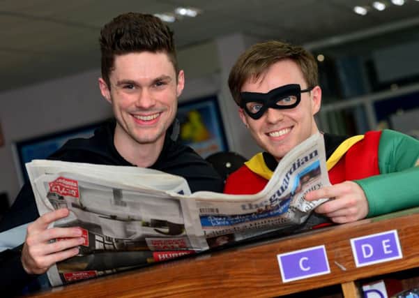 Teachers Adam Thorpe and Sam Fillingham dressed as Batman and Robin.