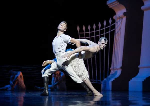 The prince and the swan in Matthew Bourne's Swan Lake.