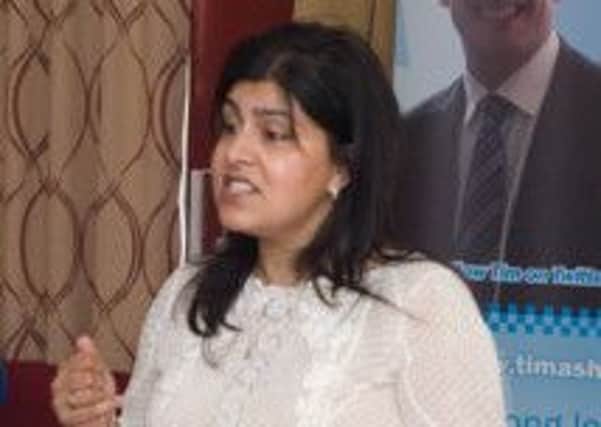 Baroness Warsi during her visit to Earby at the launch of the 'No Cold Calling' campaign.