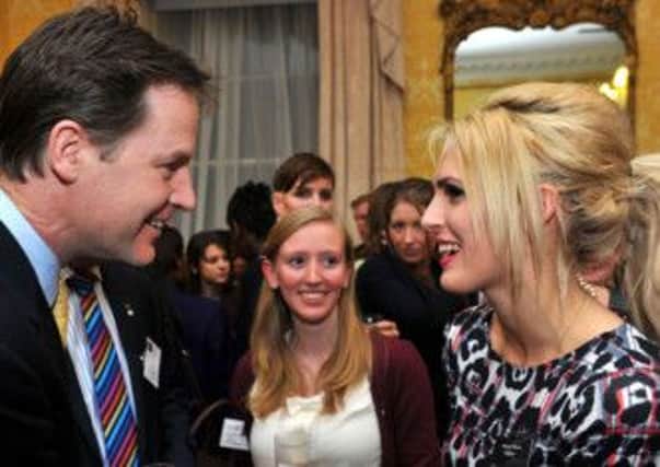 PROUD MOMENT Bethany Wilson meets deputy prime minister Nick Clegg.