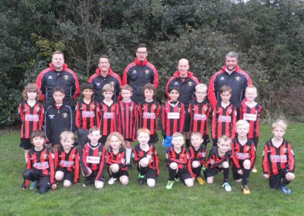 TOP TEAM Gomersal and Cleckheaton Football Club under seven players.