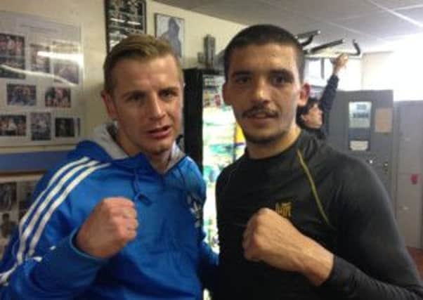 Gary Sykes and Lee Selby after sparring in Newport