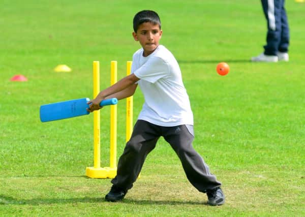 Headfield pupil Iyaaz Ahmed playing in the Drax Cup School's Cricket at Batley Cricket Club.